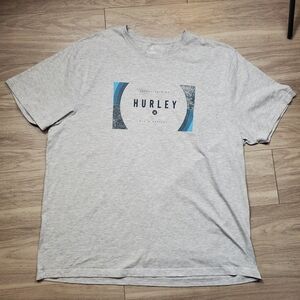 Hurley Graphic T-Shirt Size XXL Gray Short Sleeve 2XL